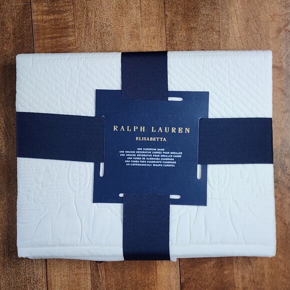 Ralph Lauren White Quilted Elisabetta Euro Pillow Sham NWT - Picture 1 of 5